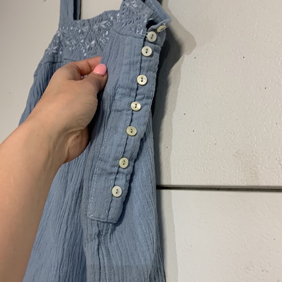 WRAP LONDON BLUE LINEN BLEND BLOUSE 4 - Picture 3 of 6